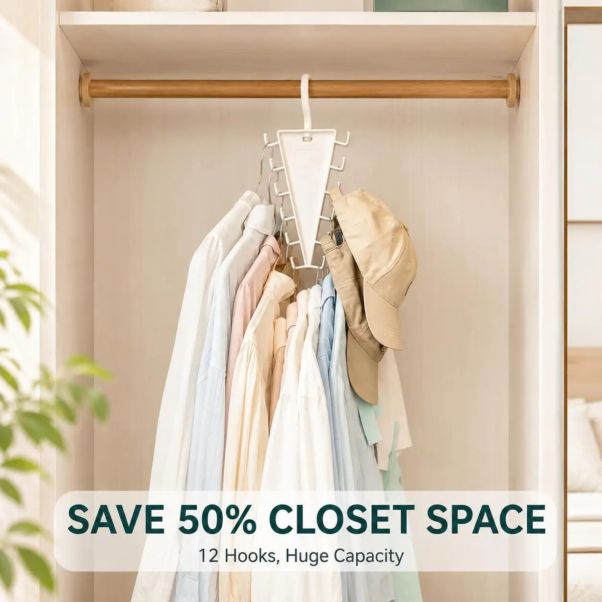 2 Pcs- V-Shaped Double Sided Hanger Storage Rack