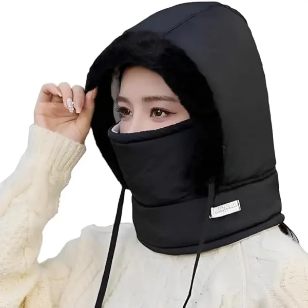 Winter Thick Warm Windproof Hat with Ear Flaps- [Black Color]