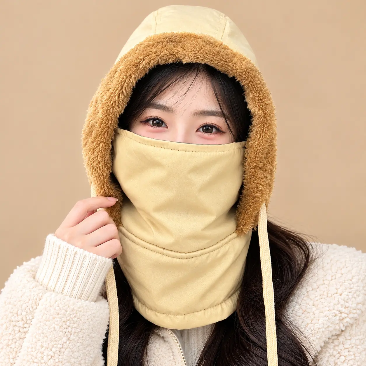 Winter Thick Warm Windproof Hat with Ear Flaps- [Khaki]